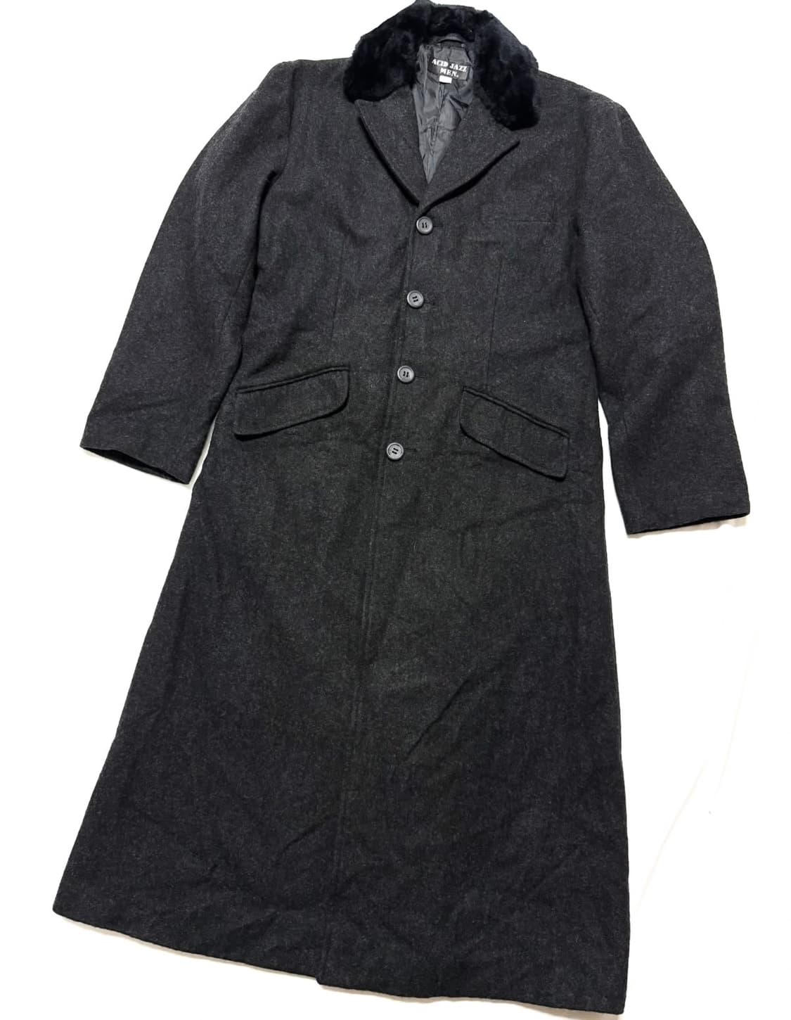 Acid Jazz - 퍼 카라 롱 코트 상품이미지1