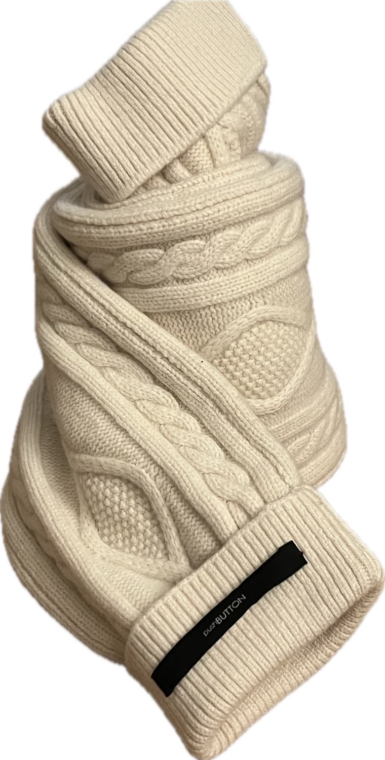 푸시버튼 니트 울 목도리 상품이미지1