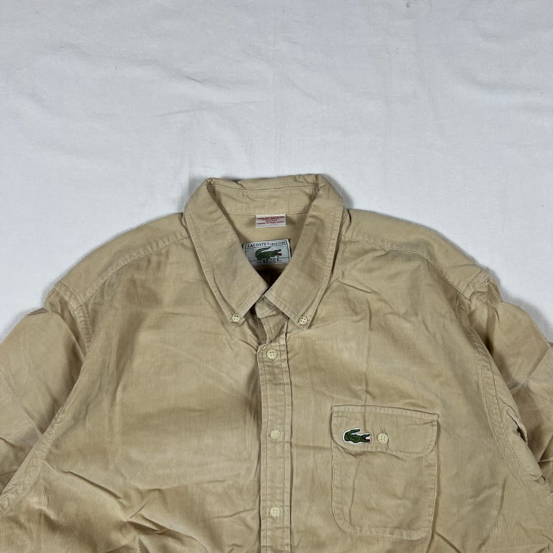 80’s 라코스테 lacoste 로고 코듀로이 포켓 셔츠 남방 상품이미지2