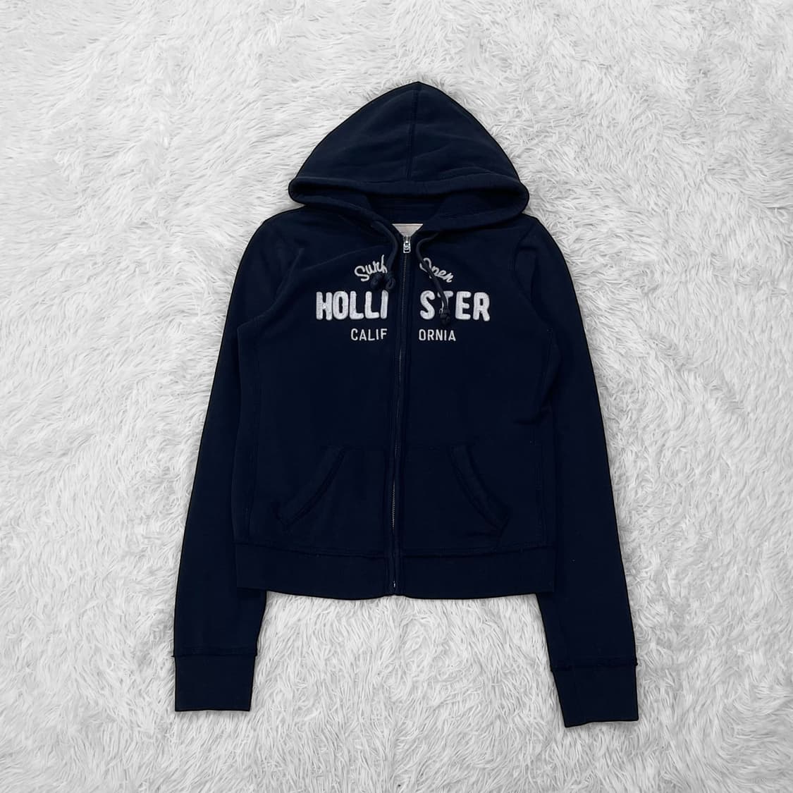 홀리스터 스펠 로고 후드집업 네이비 상품이미지2