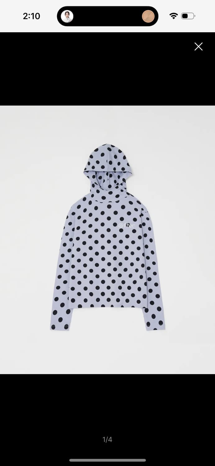 애프터누드 도트 후디 스카이 free 상품이미지1