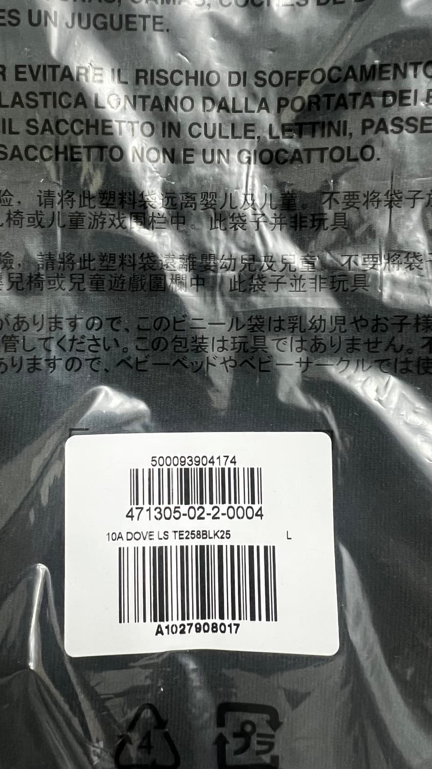 (새상품)이지갭 발렌시아가 도브 긴팔티 블랙 L 상품이미지2