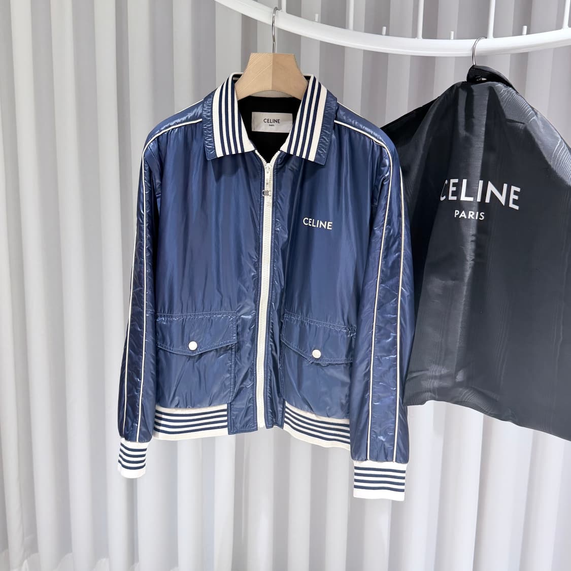 (A+/48) / 셀린느 라이트웨이트 나일론 봄버 블루종 자켓 상품이미지2