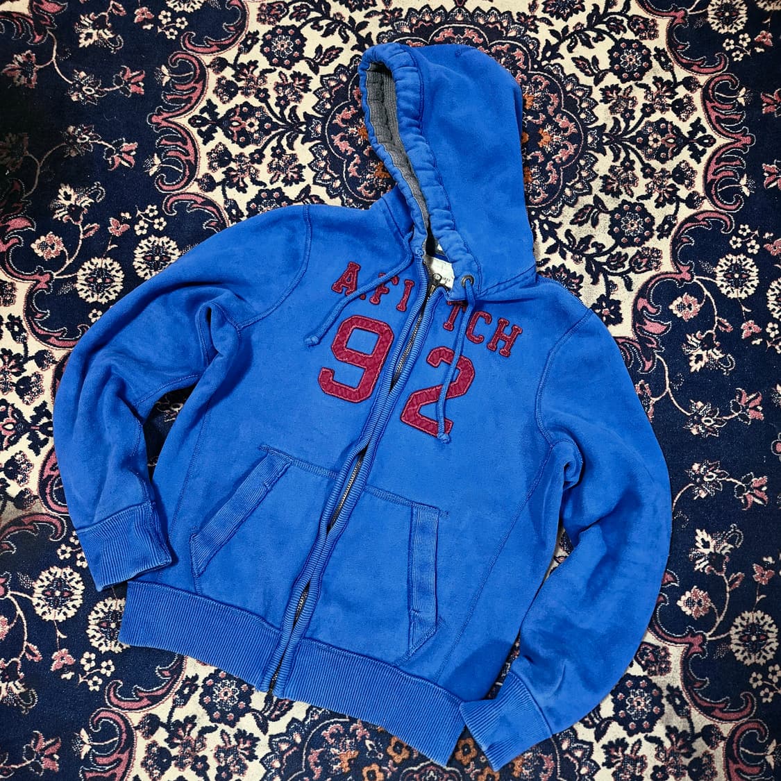 아베크롬비 Y2k 빈티지 블루 스펠아웃 후드집업 L size 상품이미지1