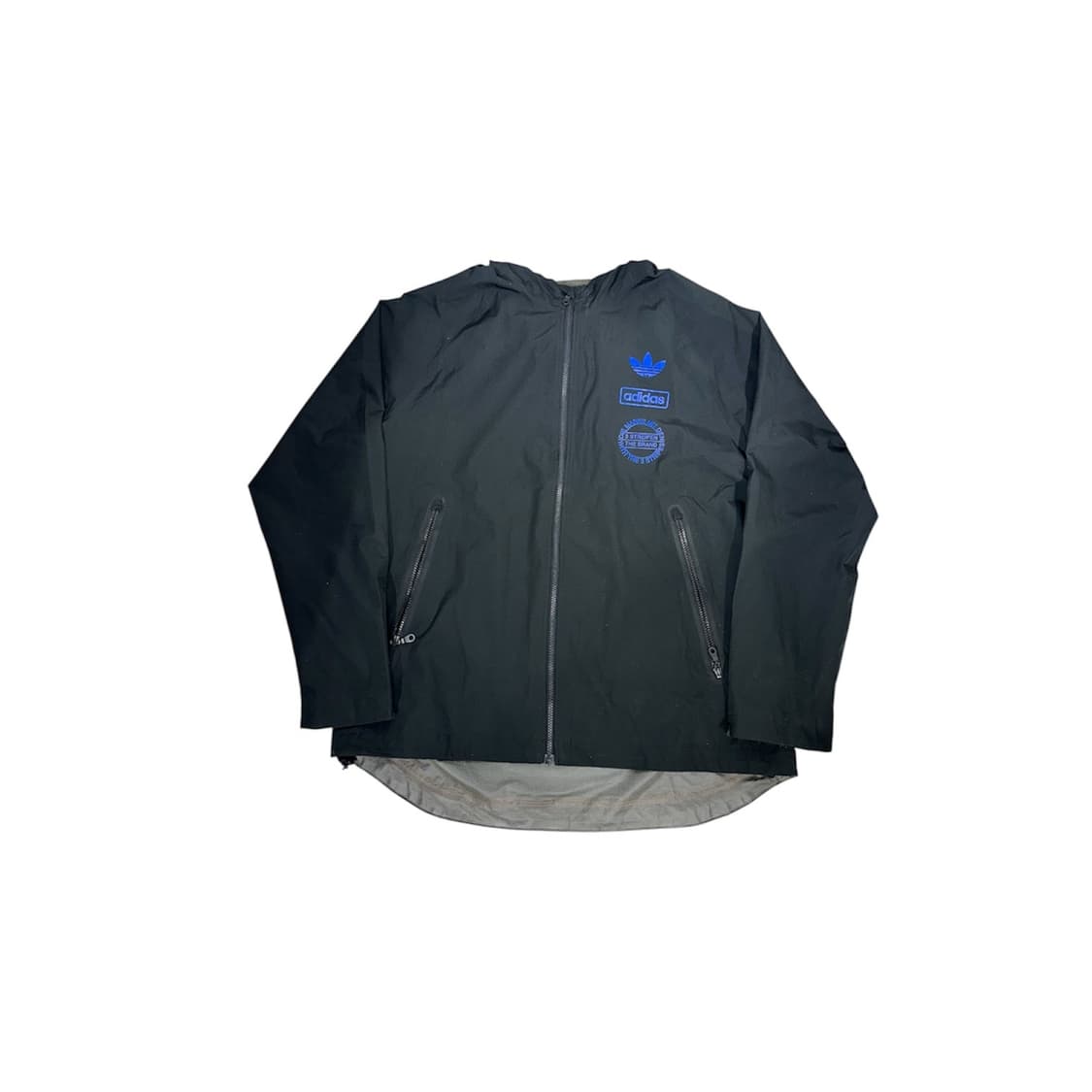 아디다스 블랙 파이어버드 롱 후드 바람막이 오버핏 코트 자켓 XL 상품이미지5