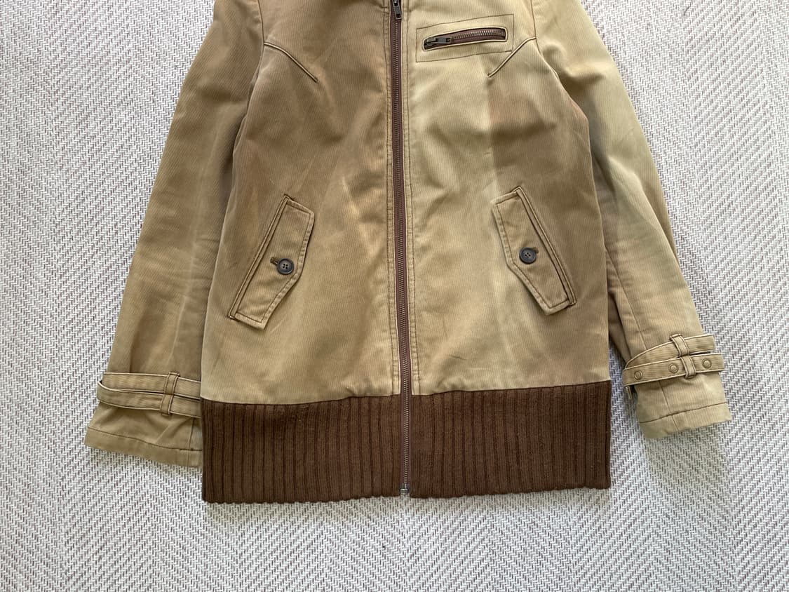 Alpha 빈티지 하이넥 디테일 하이브리드 집업 자켓 상품이미지2