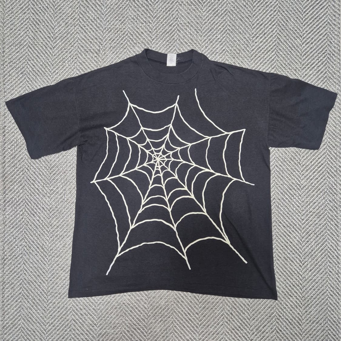 80s 스파이더웹 프린팅 싱글스티치 티셔츠 (XL) 상품이미지1