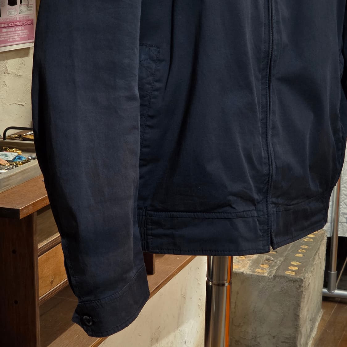 밴슨 레더 블랙 코튼 자수 패치 바이커 자켓 상품이미지8