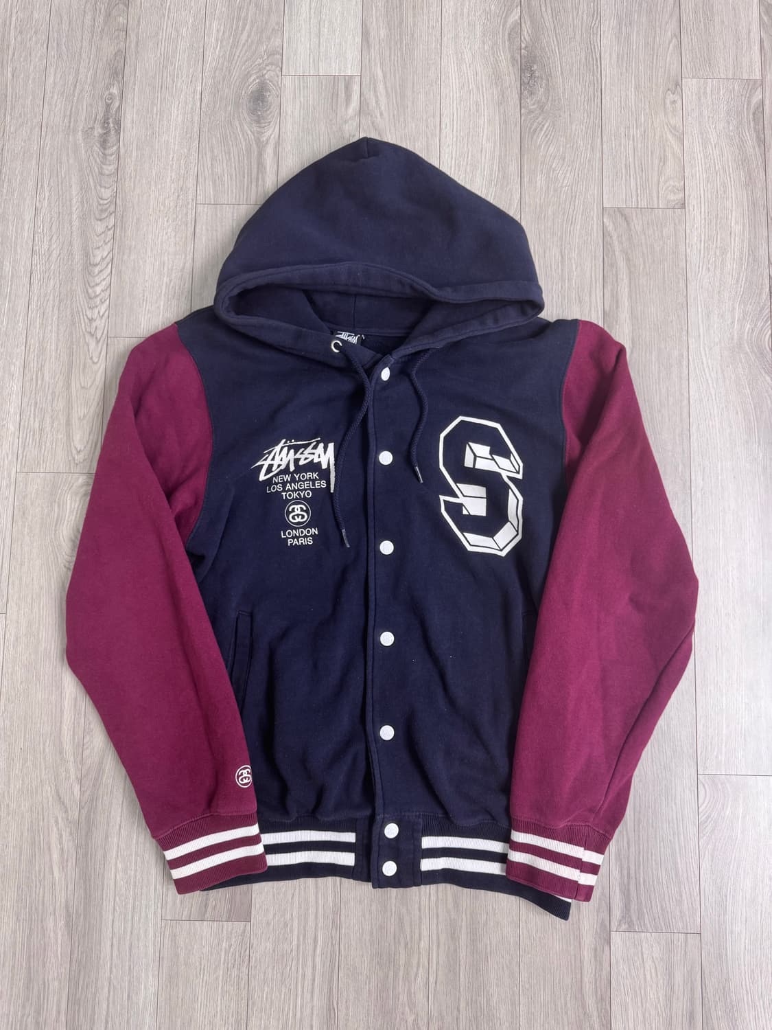 스투시 S로고 월드투어 버튼 후드집업 상품이미지1