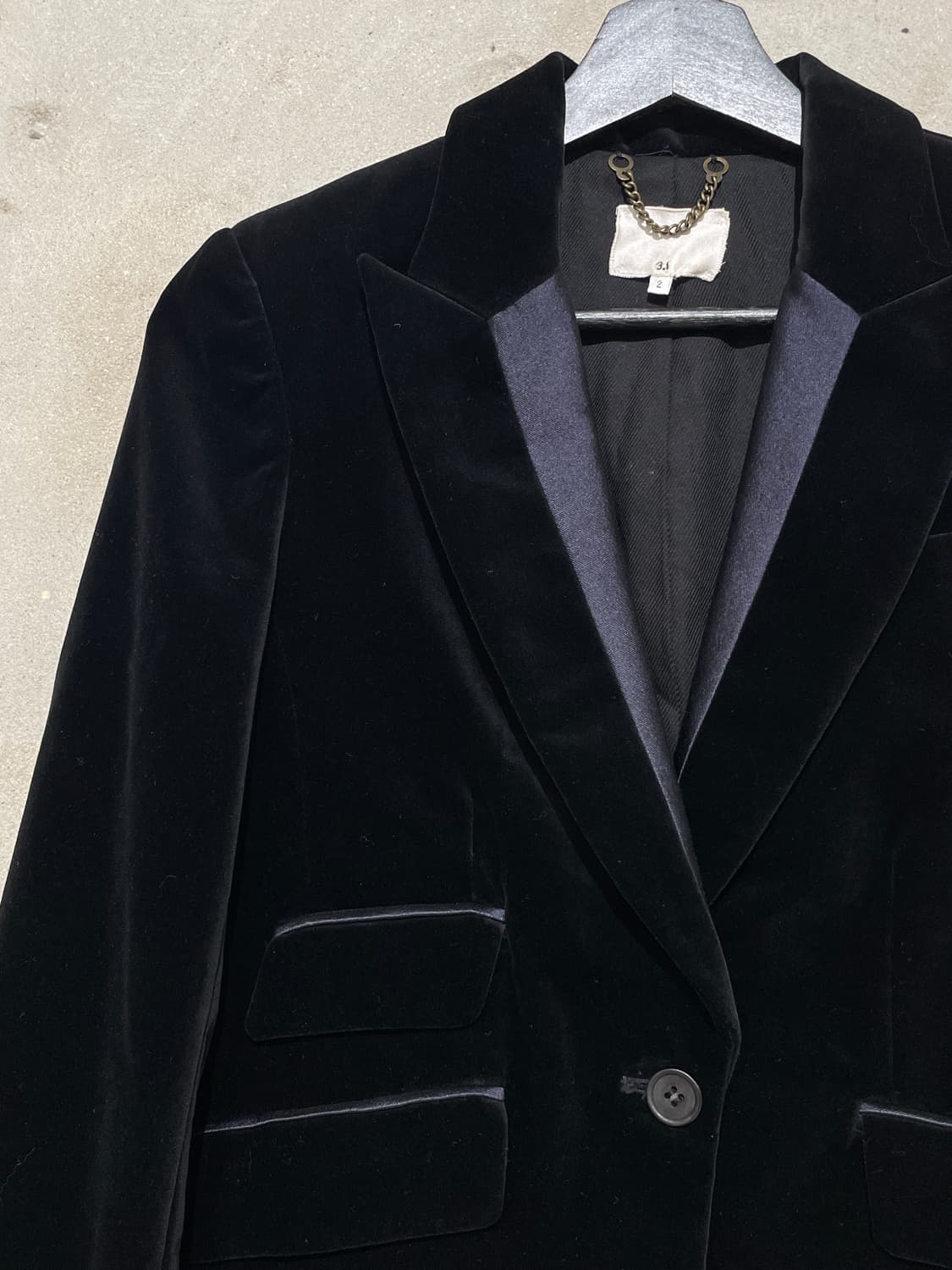 3.1 필립림 블랙 클래식 벨벳 크롭 자켓 상품이미지2