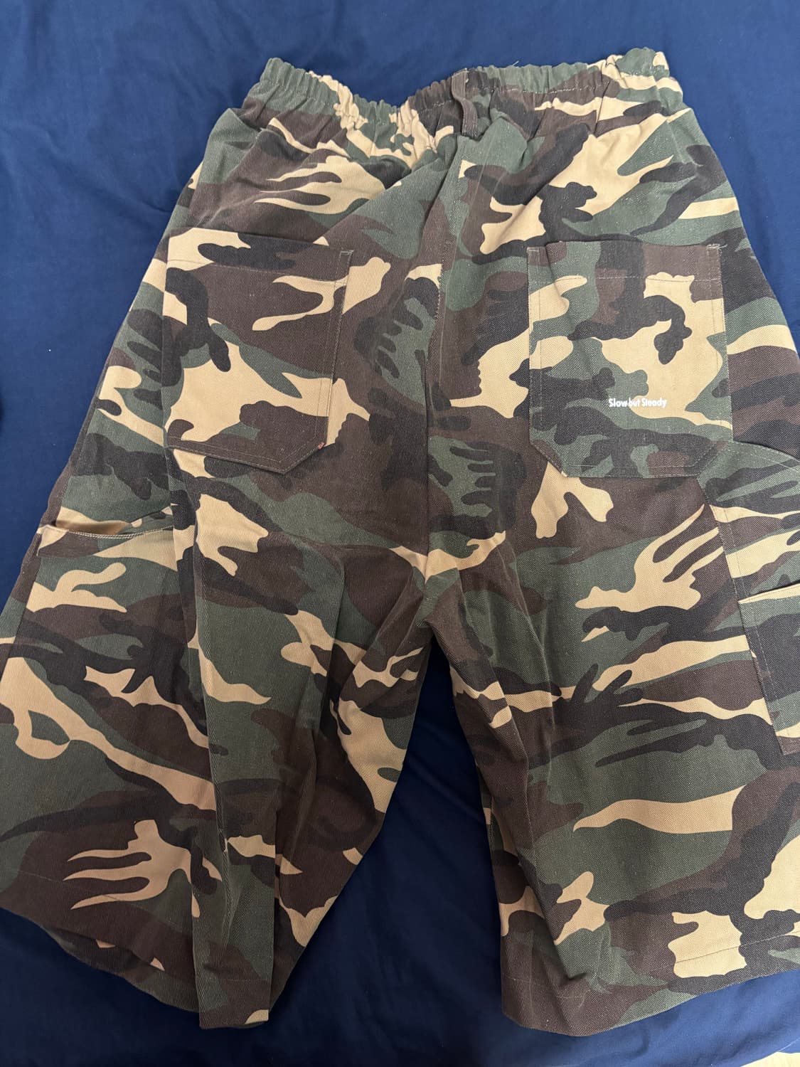 슬로우 레코드 하우스 카펜터 버뮤다 와이드 카모 팬츠 빈티지 그린 상품이미지3