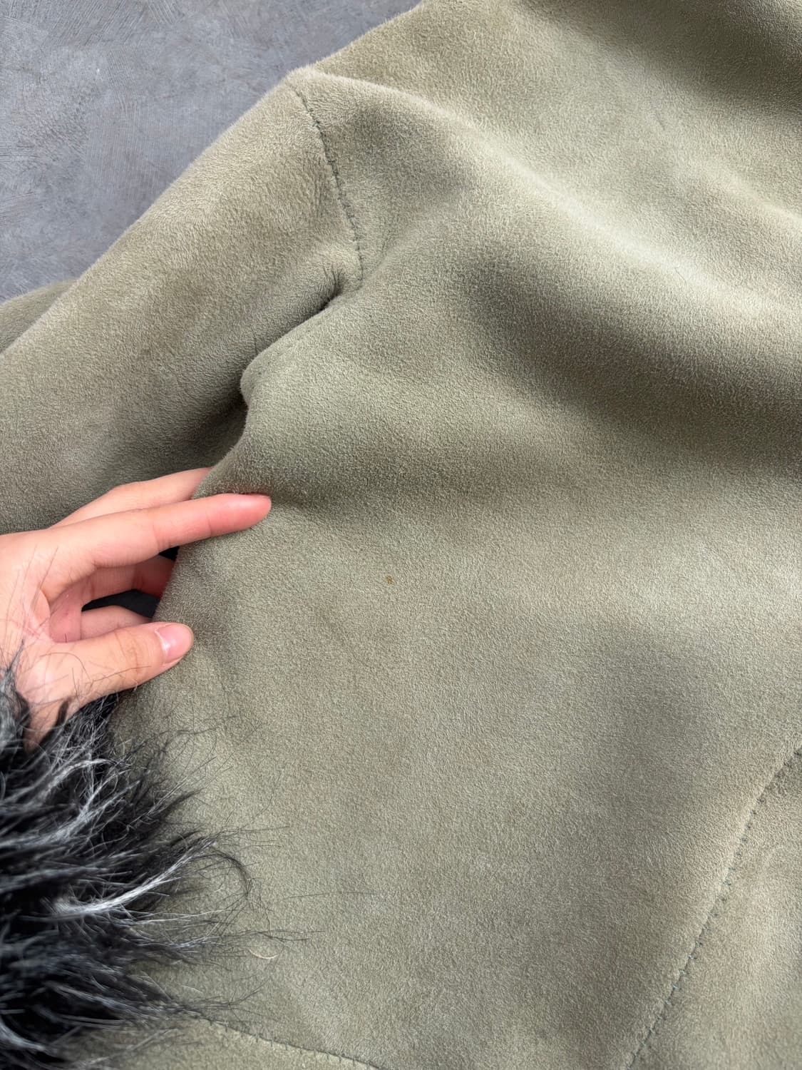 Burberry 버버리 퍼 안감 라이트 카키 시어링 자켓 상품이미지9