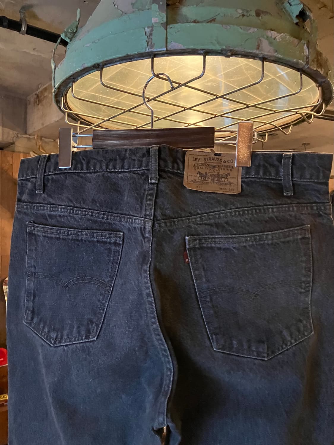 90s USA 빈티지 리바이스 517 부츠컷 블랙 데님 팬츠 상품이미지6