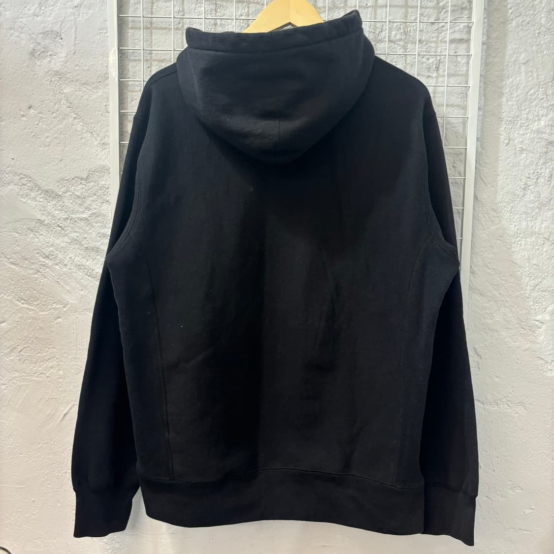 17fw 슈프림 헤비 웨이트 브러쉬 로고 블랙 후드 티셔츠 L 상품이미지2