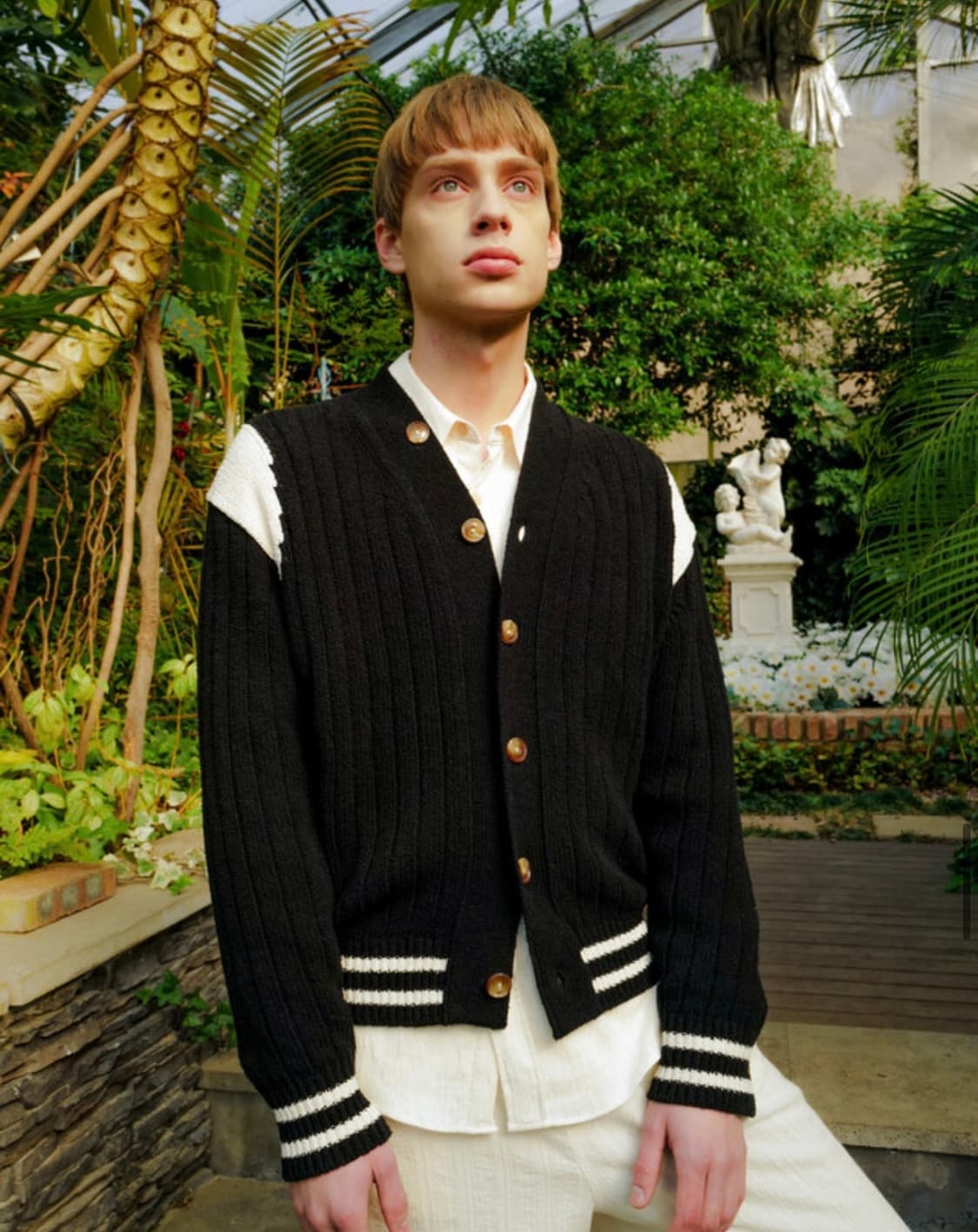 [새상품] 세터 파로 바시티 오버사이즈 부클 가디건 블랙 상품이미지8