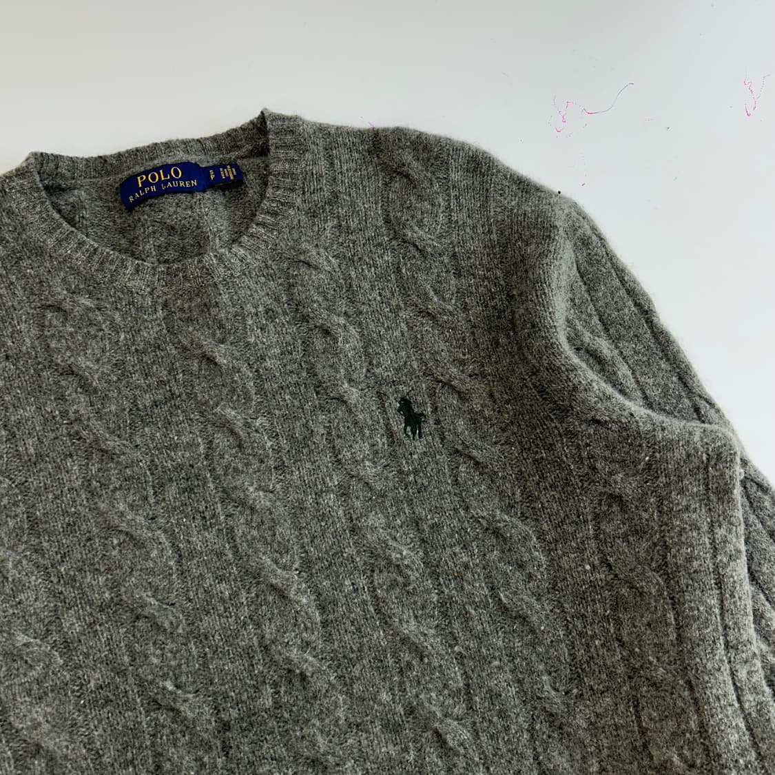 Polo 폴로 그린포니 차콜케이블 니트 상품이미지4