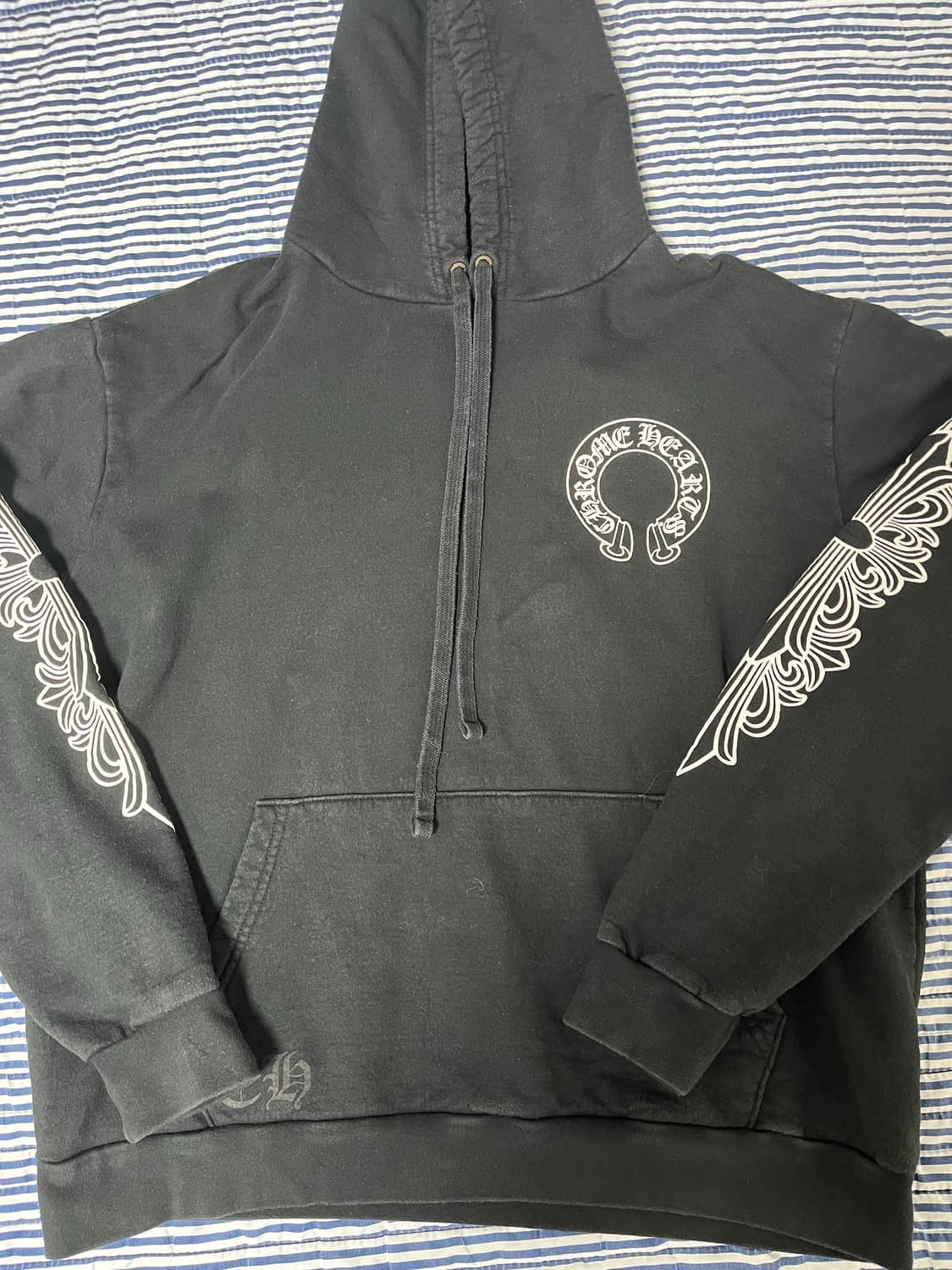 [M]크롬하츠 홀스슈 플로랄 후드 블랙 상품이미지2