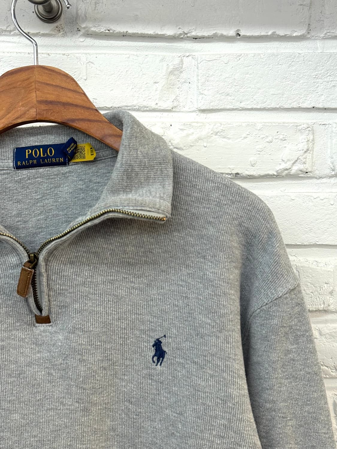 폴로 그레이 반집업 니트 상품이미지4