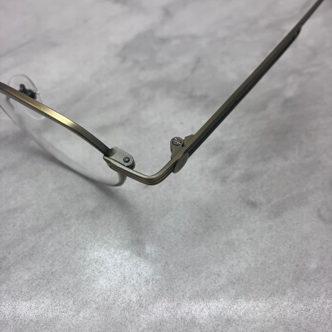 D14 NO BRAND 빈티지 앤틱 골드 라운드 메탈테 안경 상품이미지2