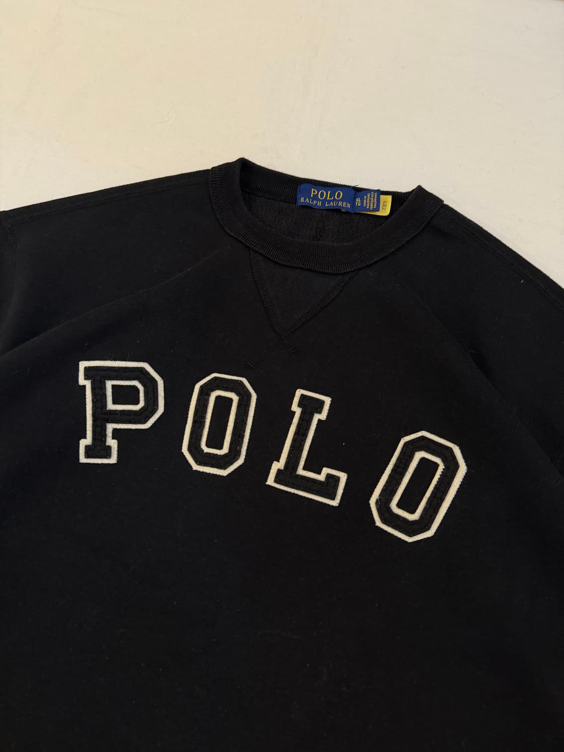 최신형) 폴로 랄프로렌 아치로고 맨투맨 블랙 상품이미지3