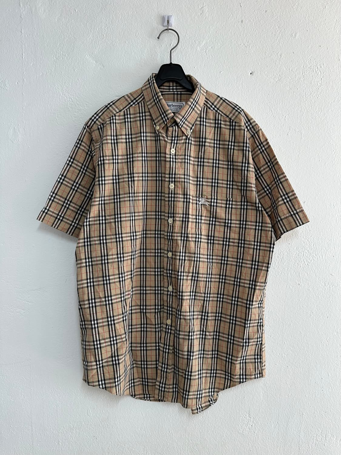 버버리 노바체크 베이지 반팔셔츠 상품이미지1