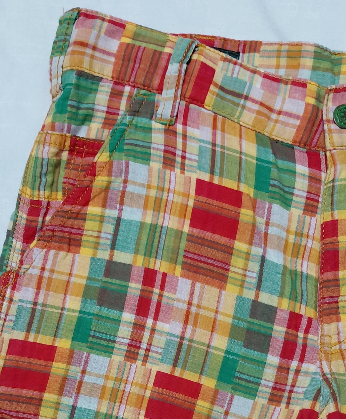 [M] 오슈코슈(OshKosh) 패치워크 마드라스 체크 워크 하프팬츠 상품이미지2