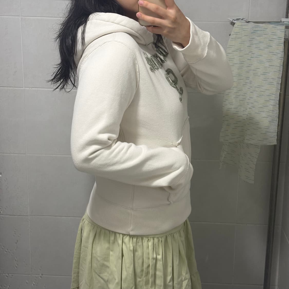 대대장) 아베크롬비 말차🌱로고 슬림핏 후드티 상품이미지3