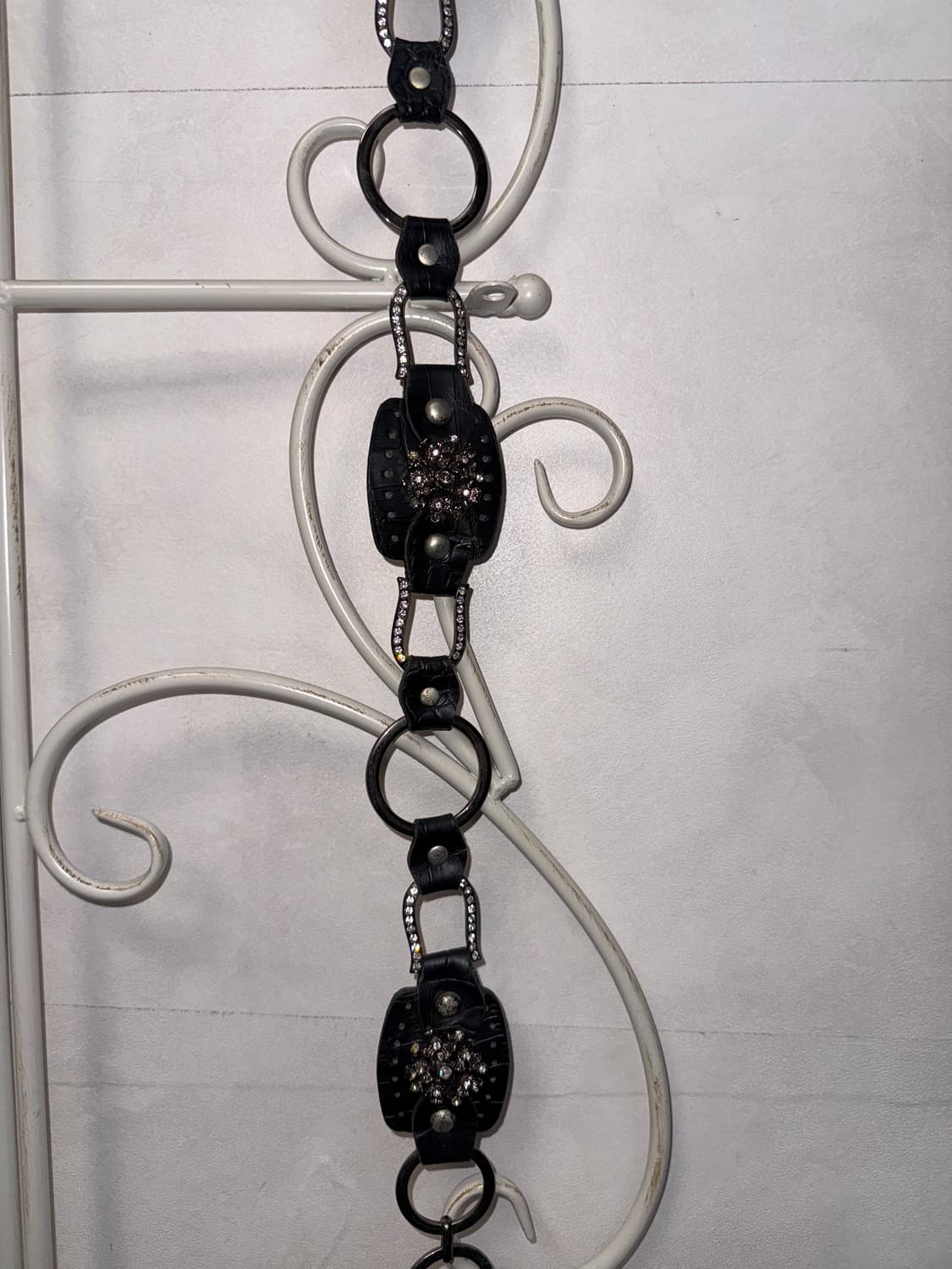 Black flower cubic chain belt 상품이미지6