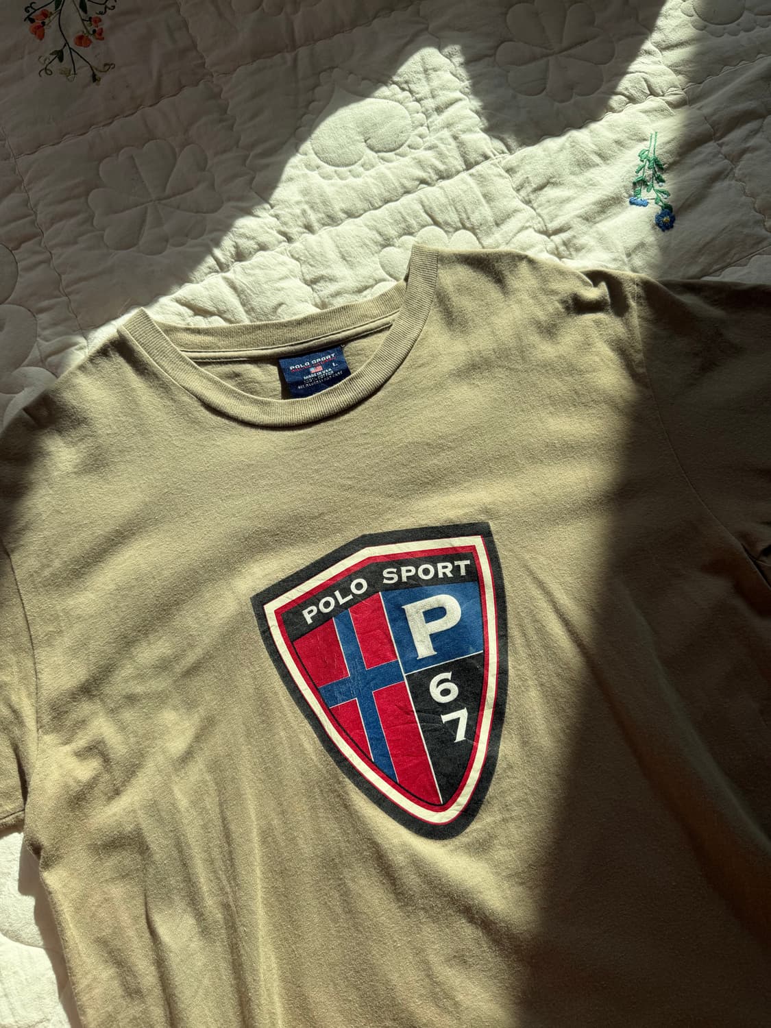 90s 아카이브 made in usa🇺🇸 폴로 스포츠 쉴드로고 티셔츠 상품이미지1