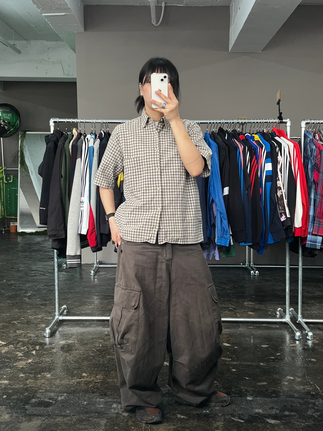 디키즈 크롭 체크 반팔 셔츠 상품이미지6