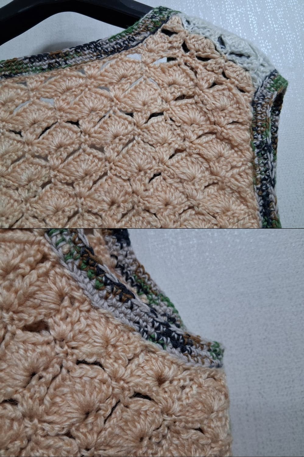일본구제 핸드메이드 뜨게 니트조끼 울니트베스트 오버핏 상품이미지7