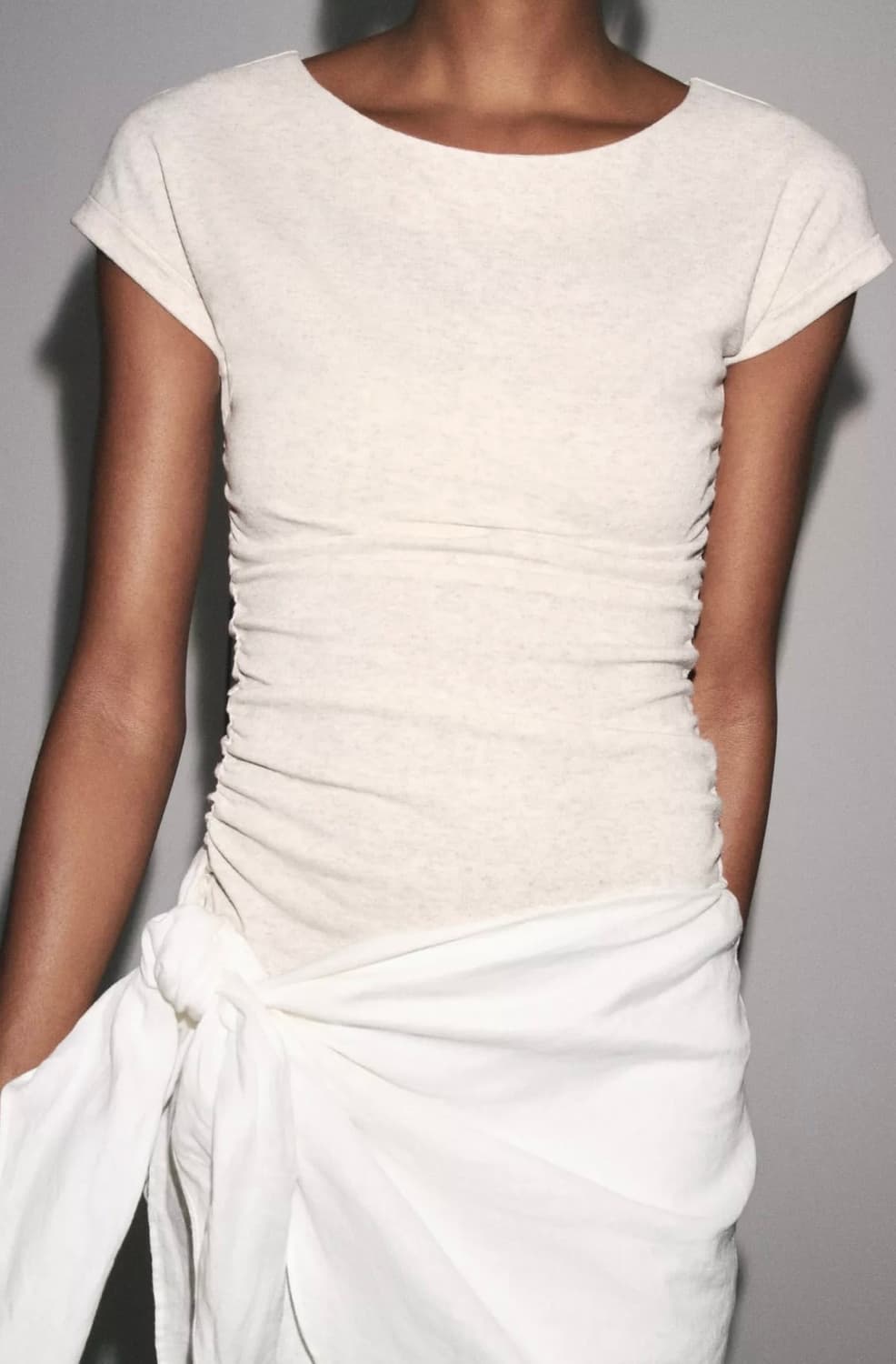  ZARA 자라 드레이프 티셔츠, 자라 셔링 티셔츠, 자라 반팔 티셔츠 상품이미지4