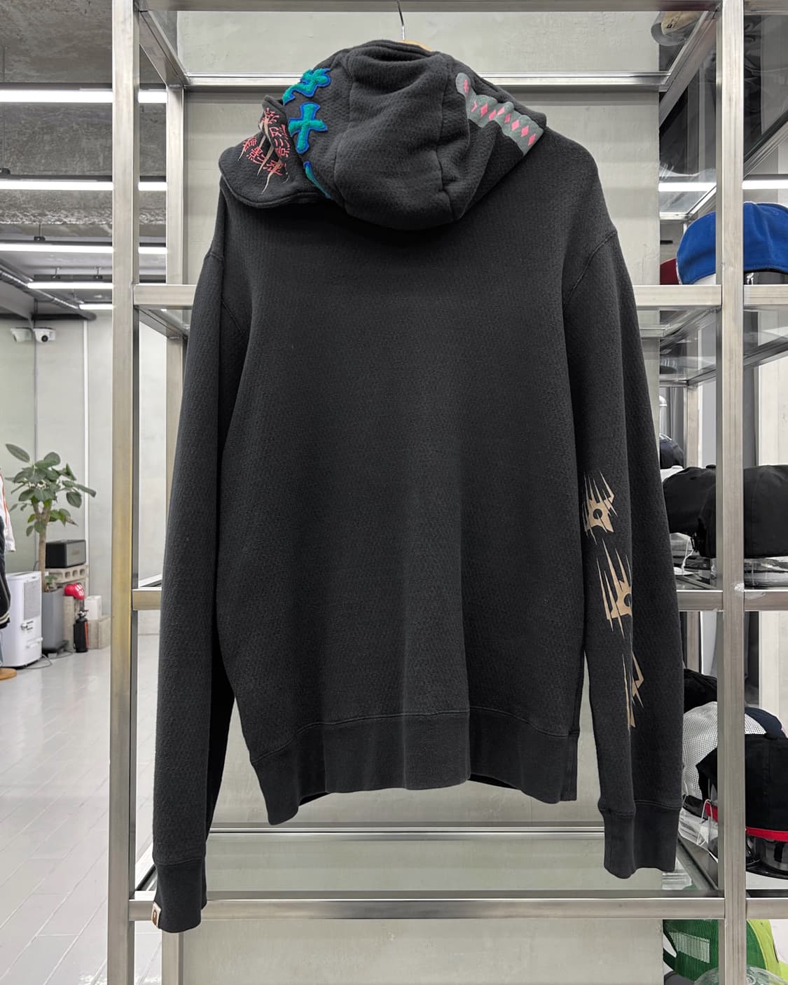 베이프 00s 닌자 마스크 풀집업 스웻 후디 블랙 상품이미지4