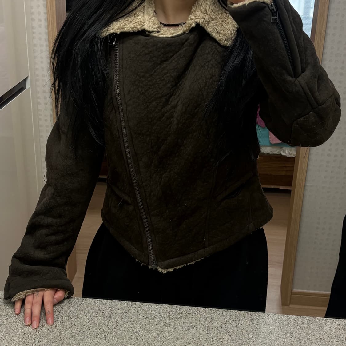 ((하자 급처 자라 사선 스트랩 무스탕  상품이미지2