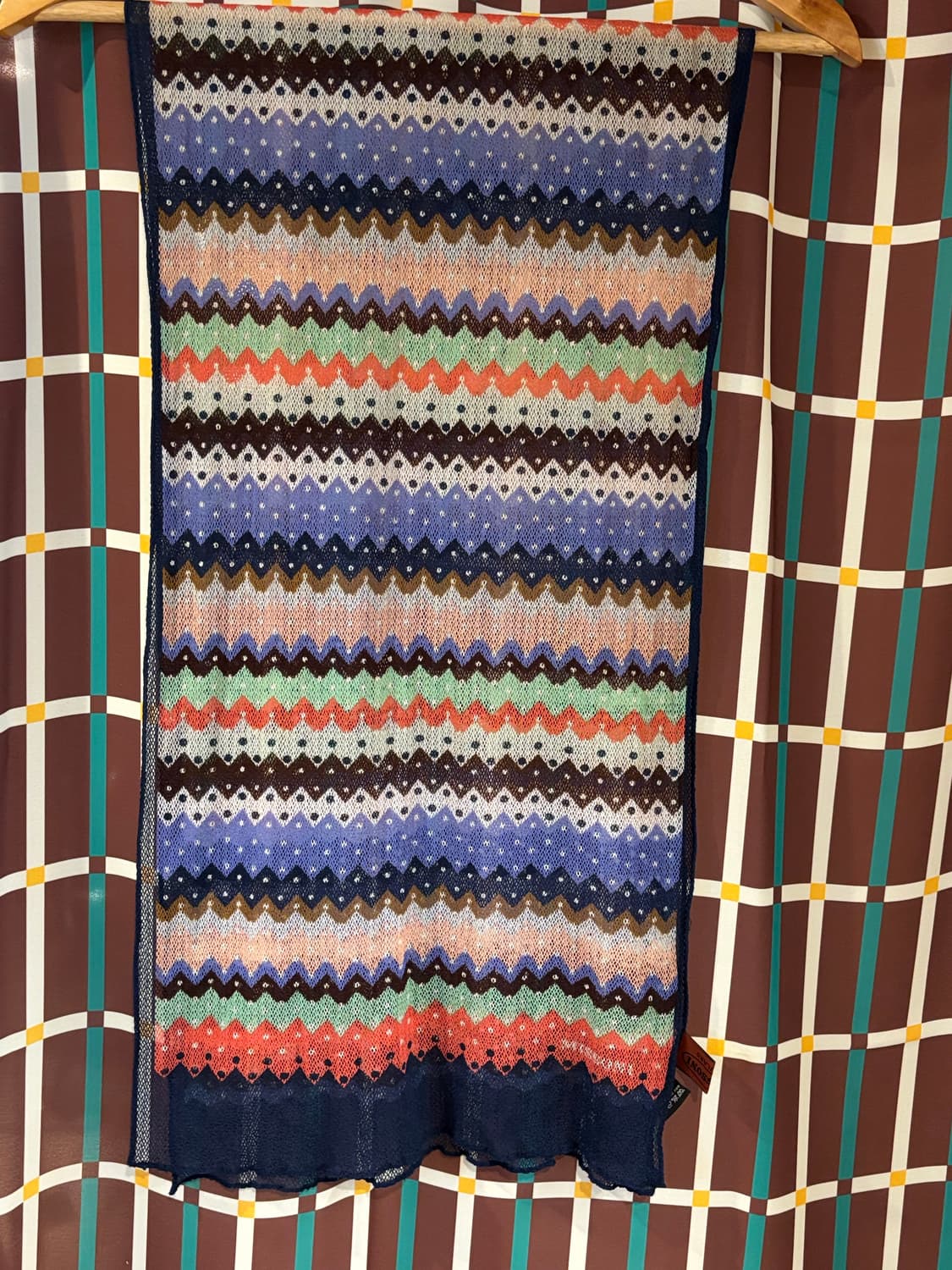 미쏘니 지그재그패턴 니트 스카프 상품이미지1