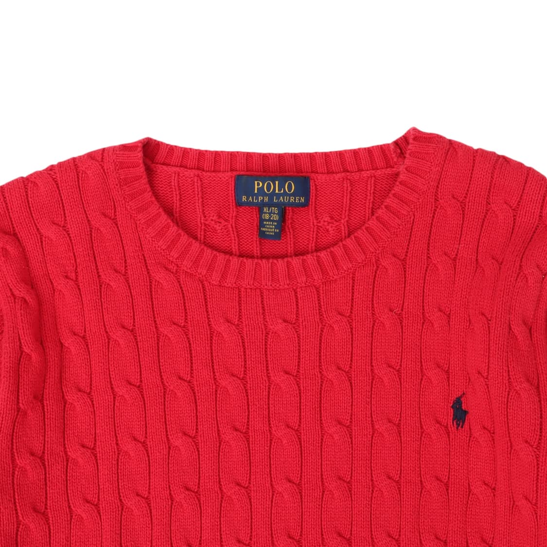 폴로 랄프로렌 레드 코튼 케이블 니트 상품이미지2