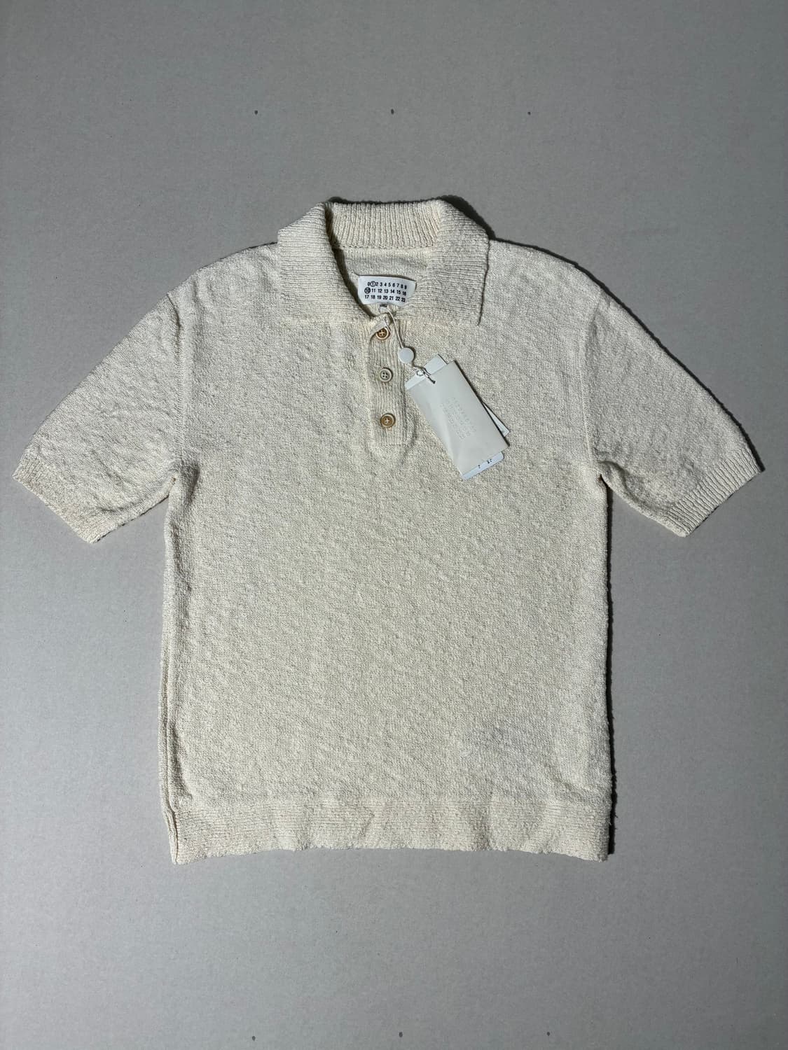 (W)메종 마르지엘라 니트 폴로 셔츠 오프화이트 S사이즈 상품이미지7