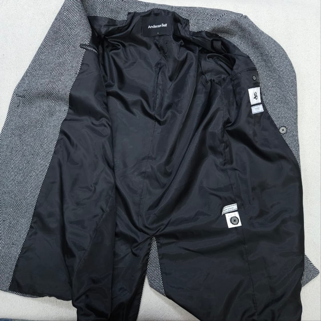 앤더슨벨 헤링본 코트 M 캐시미어 블렌드 상품이미지5