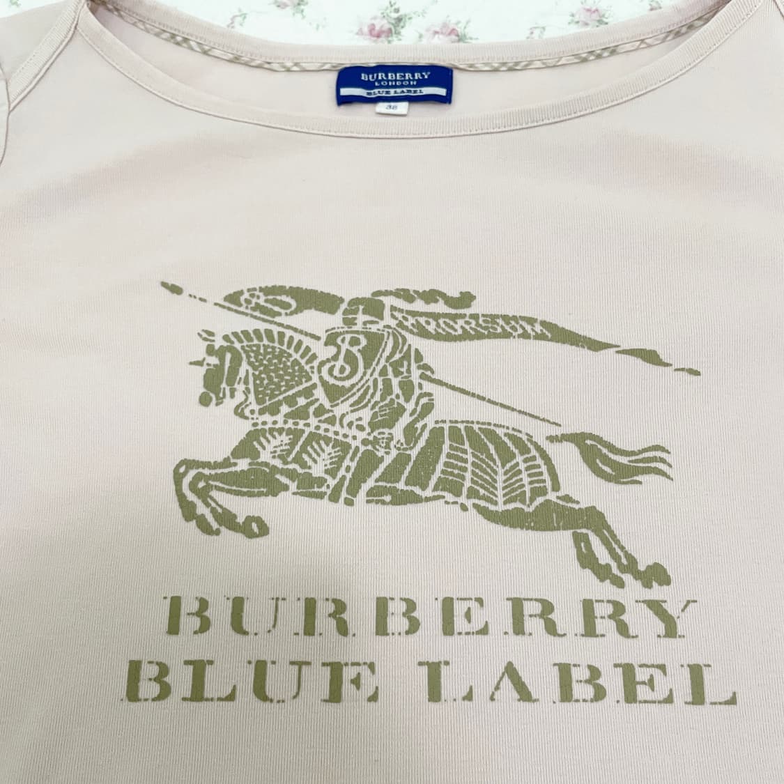 버버리 블루라벨 보트넥 핑크 롱슬리브 /빈티지 긴팔 상품이미지5