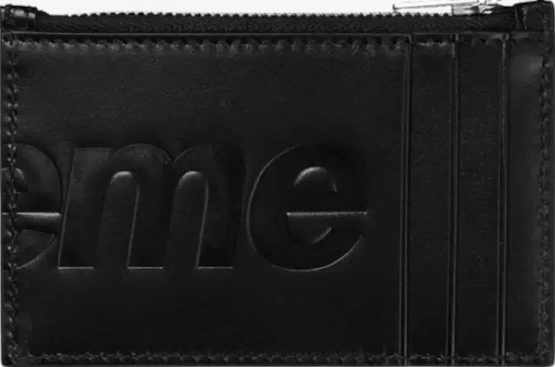 Supreme Leather Zip Card Holder Black - 상품이미지2