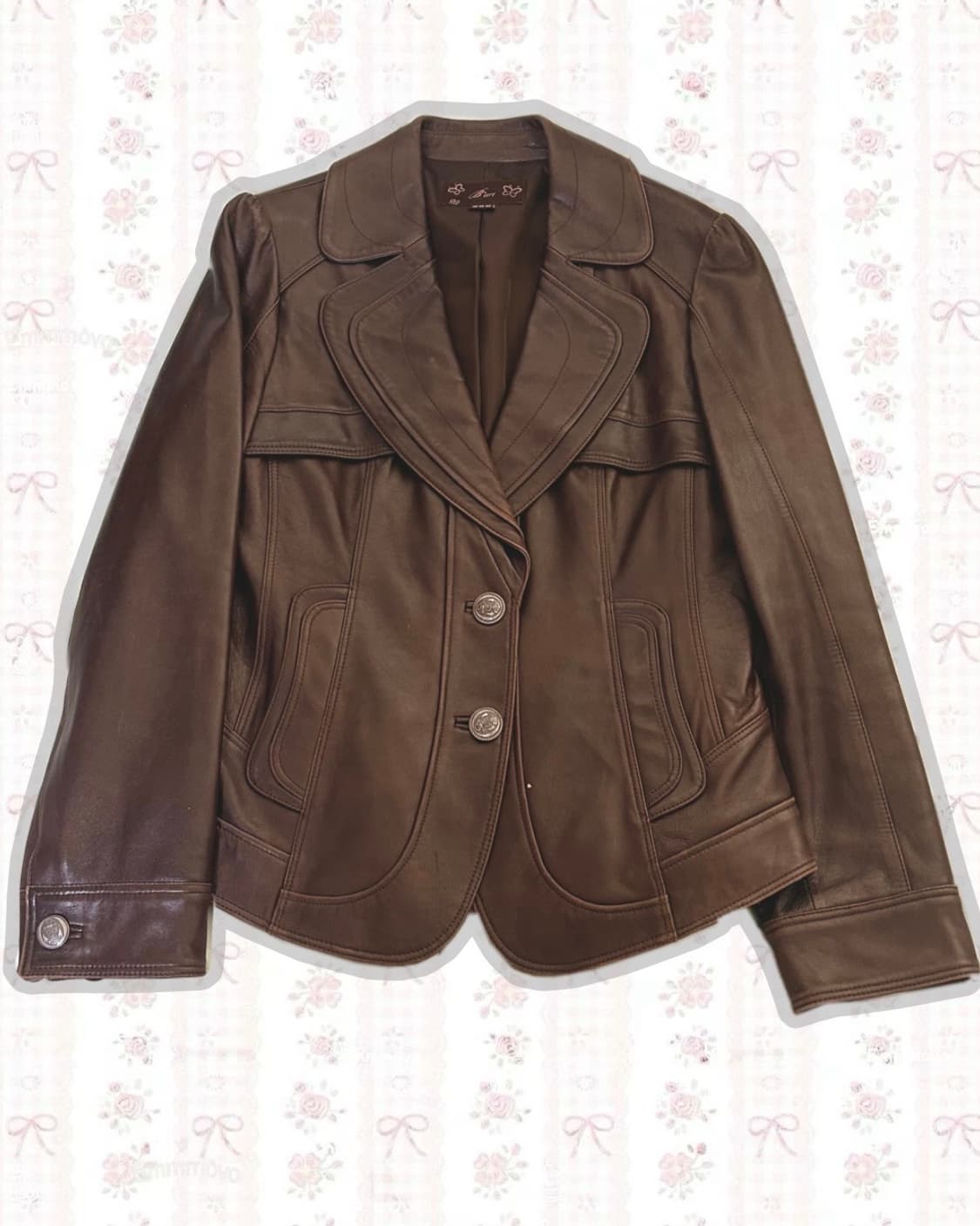 빈티지 코디세트 가죽자켓 플로럴 상품이미지2