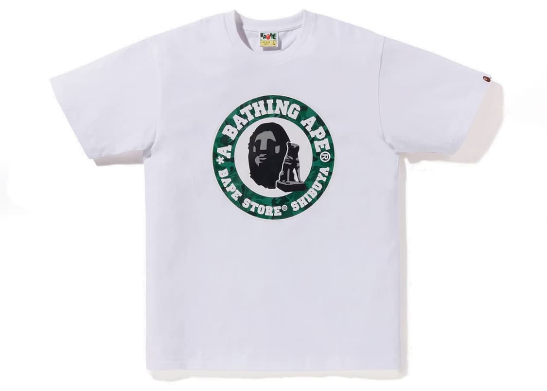 [2XL] 베이프 25SS 시부야 매장 한정 비지워크 모아이사루 반팔티 상품이미지1