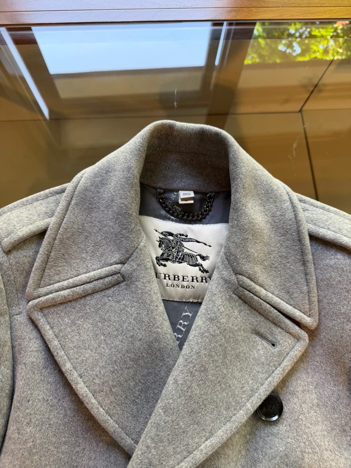 버버리 캐시미어 헤비멜톤울 피코트 100 상품이미지5