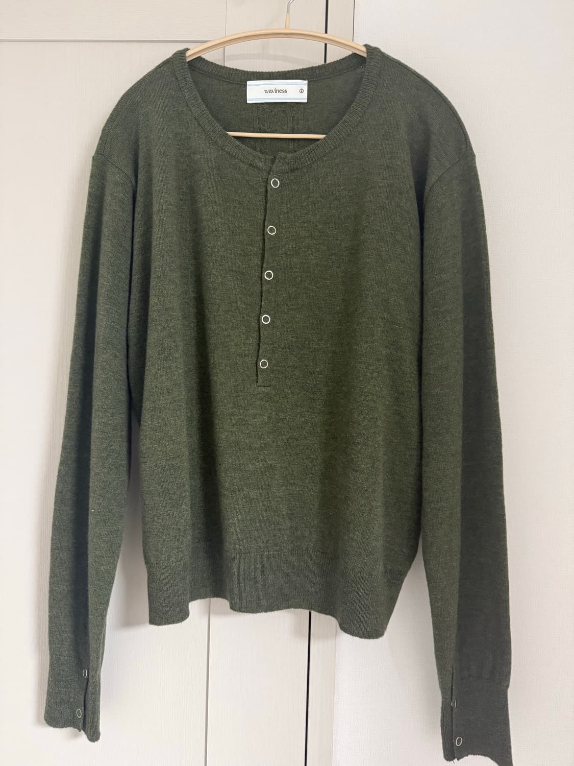 (2)웨이비니스 25Fw 로우 타이드 헨리넥 - 포레스트 그린 상품이미지2
