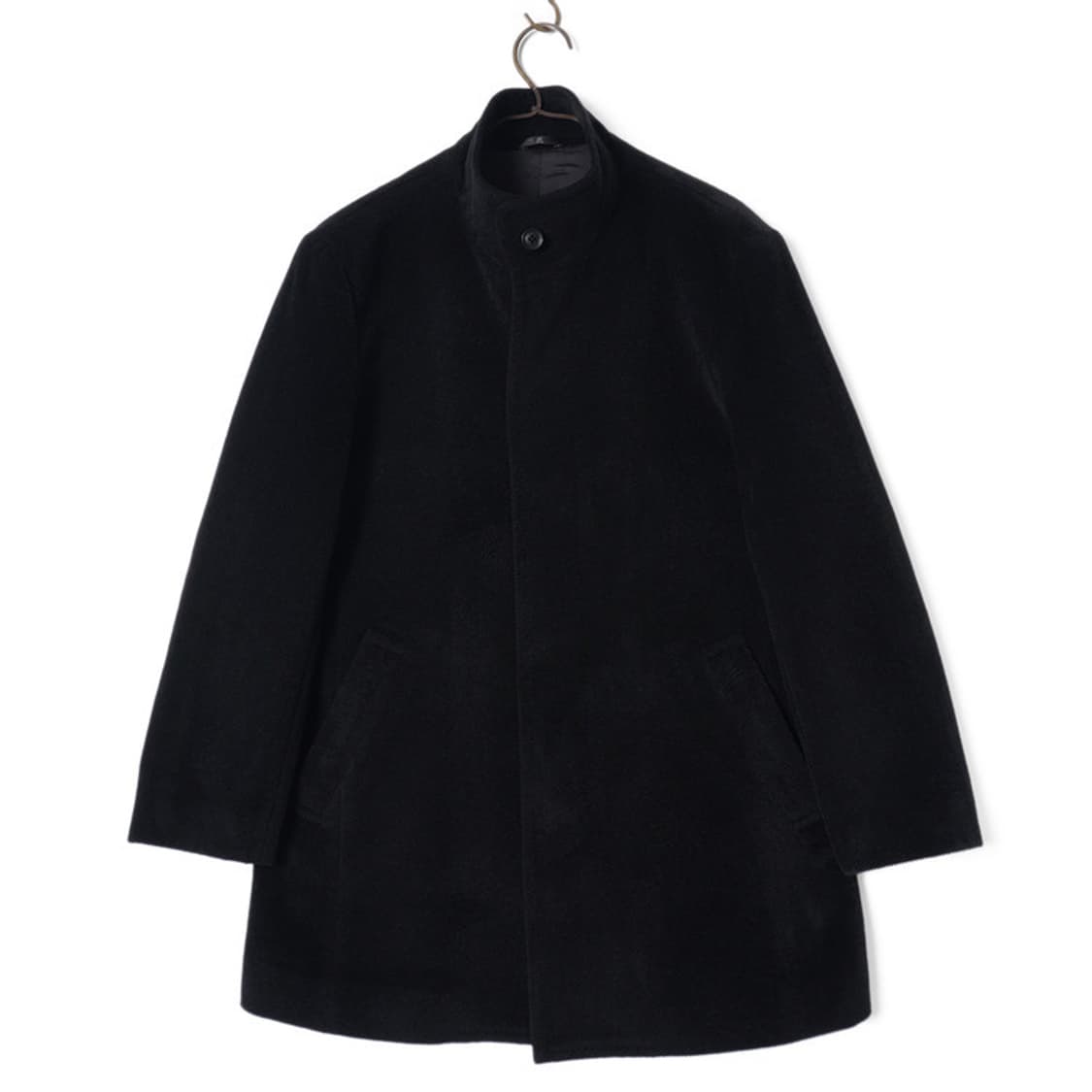 Lanvin Collection 블랙 스탠드 카라 하프코트 상품이미지1