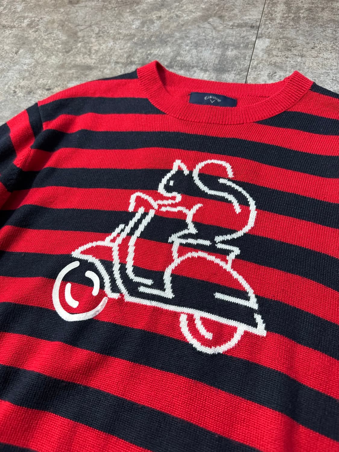 캘러웨이 다람쥐 스트라이프 패턴 울 블렌디드 니트 상품이미지2