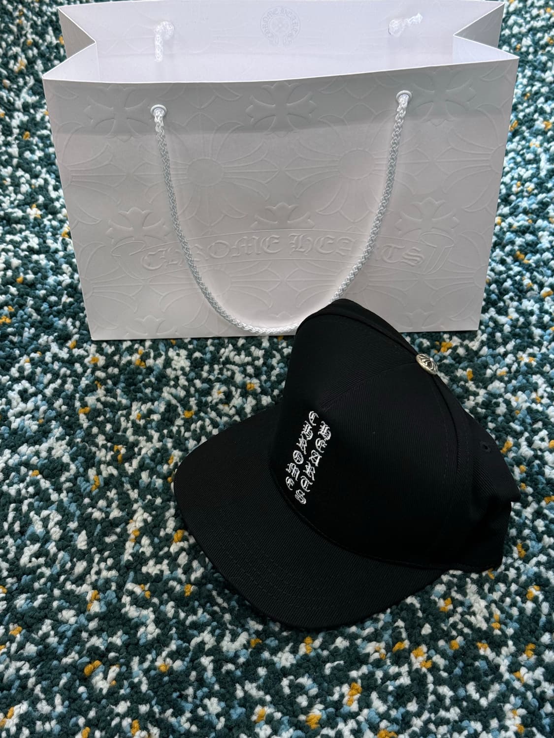 크롬하츠 버티컬 백 로고 캡 모자 블랙 상품이미지7