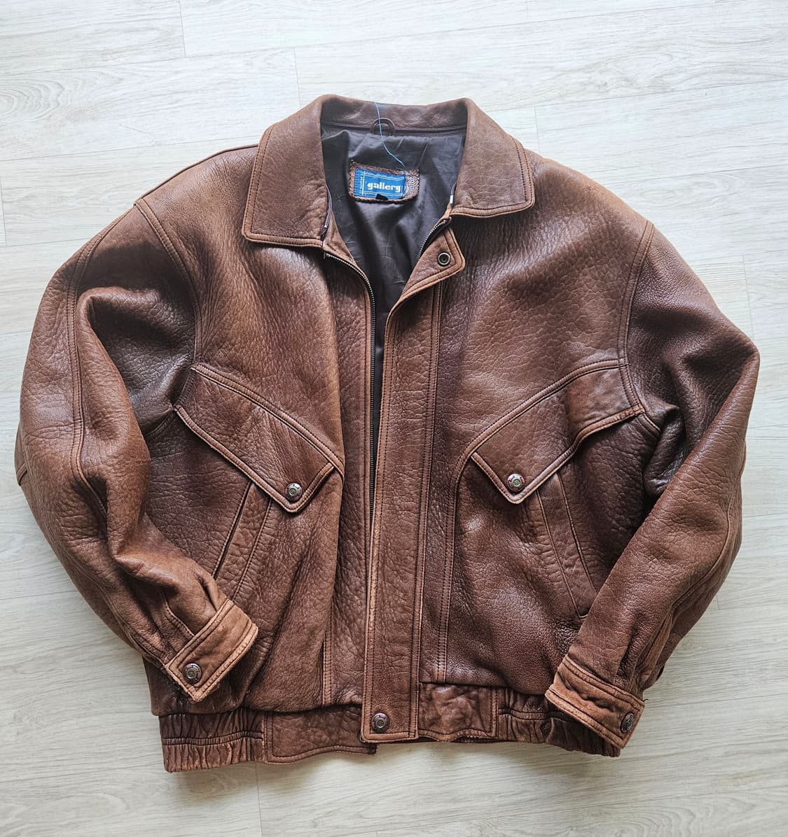 80's 한국생산 풀그레인 양가죽 자켓 상품이미지1