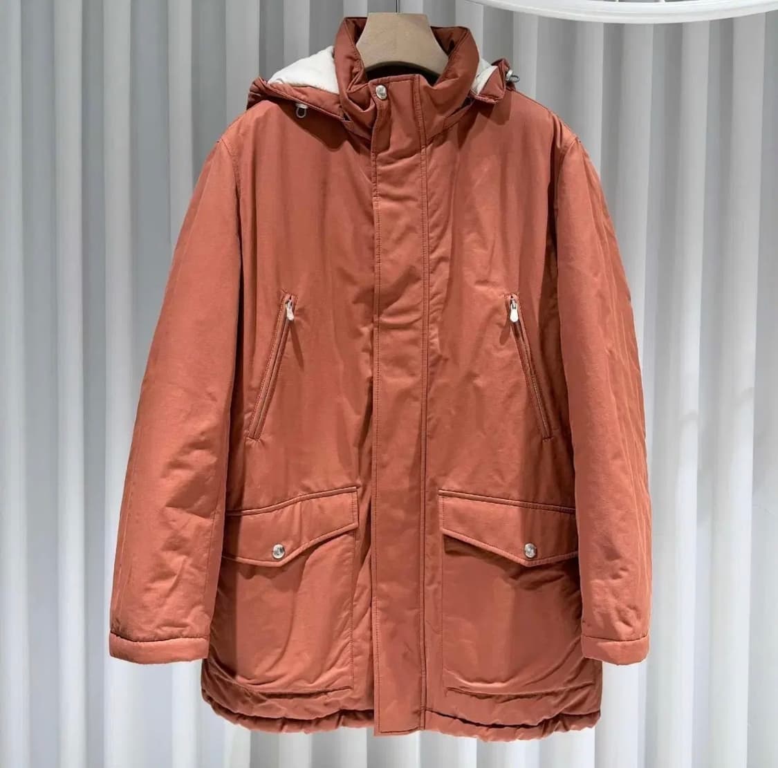 L / 브루넬로 쿠치넬리 탈 부착식 후드 패딩 코트 상품이미지1