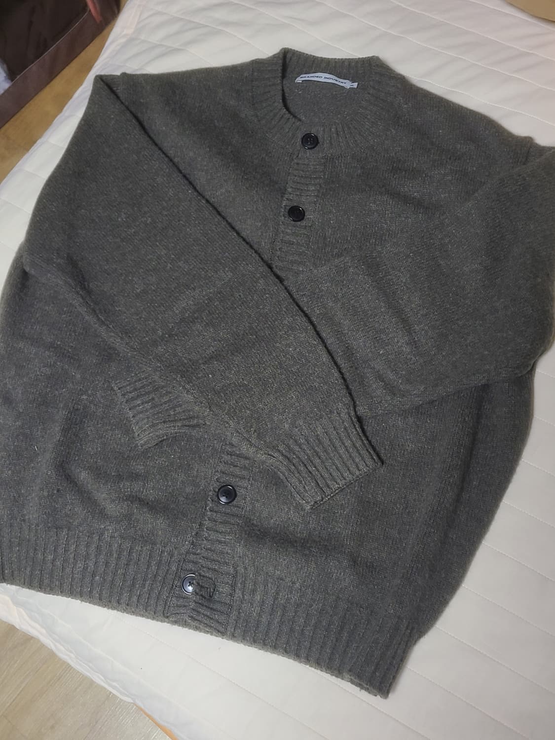 브랜디드 알파카 가디건 올리브  xl 상품이미지3